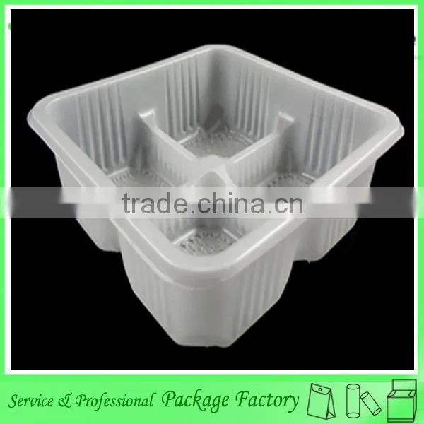 Six grid clear plastic cookie packaging tray