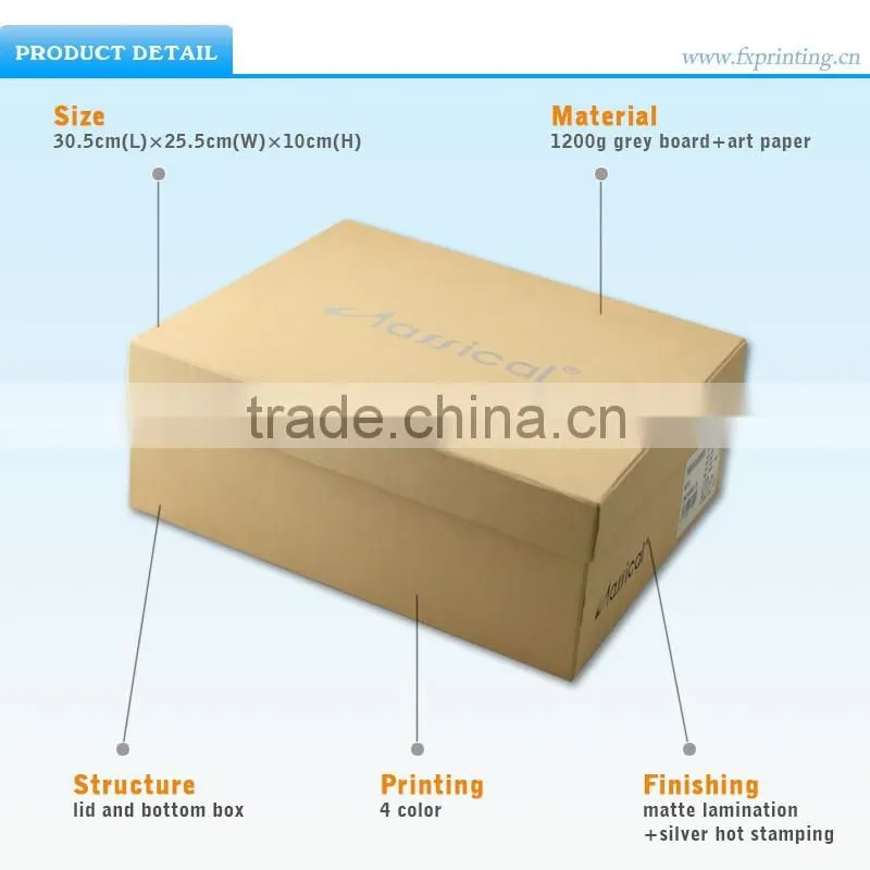 Custom Printed Luxury Decorative Paper Cardboard Shoe Box Wholesale