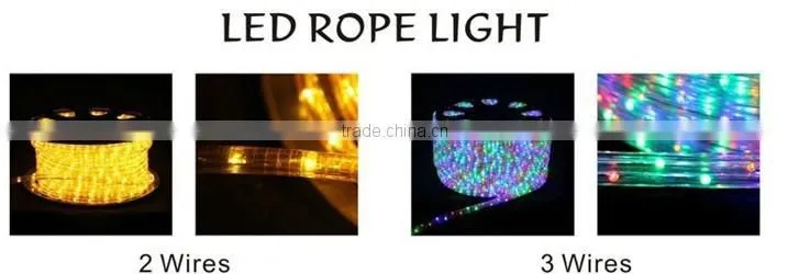 Steady LED rope light( 2wires) led duralight CE, GS, RoHS LED decorative light Christmas light