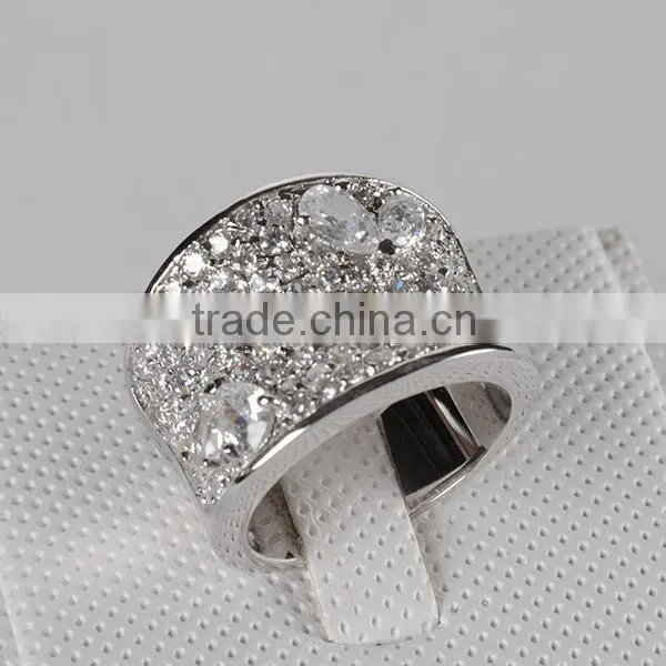 Gorgeous 925 Sterling Silver Finger Ring Design with Rhodium Plated Shiny CZ Diamond