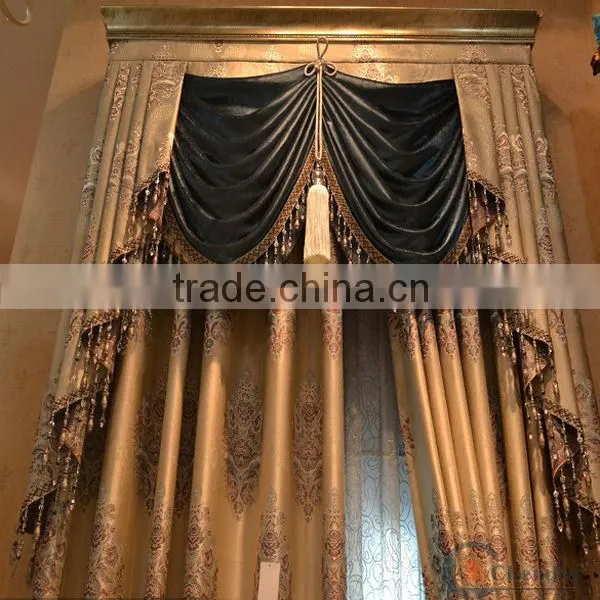 2014 china wholesale ready made curtain,crystal glass curtain finials for curtain rods