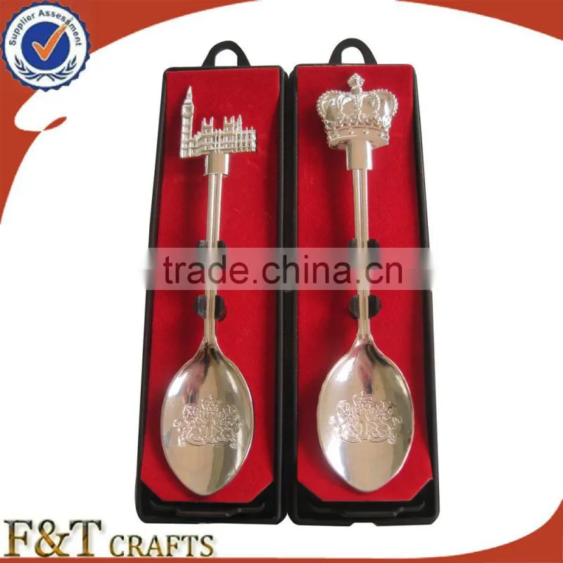 New desgin high quality nickle paster spoon/metal expoy spoon/souvenir spoon
