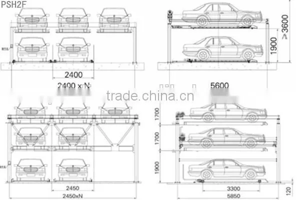 Galvanized Multi Layer Duplex Parking Car Stacker/Puzzle Parking Equipment/Hydraulic Car Park Lift