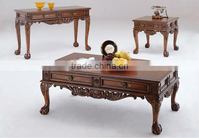 CF30041 Unique European Style Coffee Table End Sofa Table & Oak Table & Claw leg Wooden Table & Stained Furniture