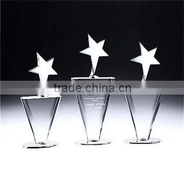 Crystal heart awards trophies with engraved logo as charity awards