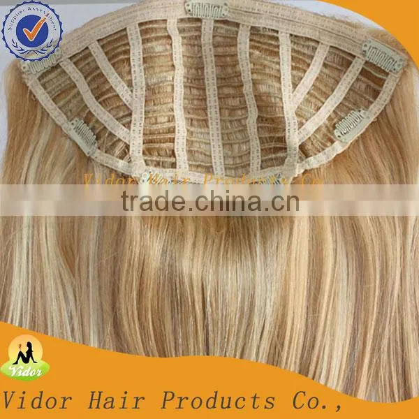 OEM Piano Color Human Hair Half Wig