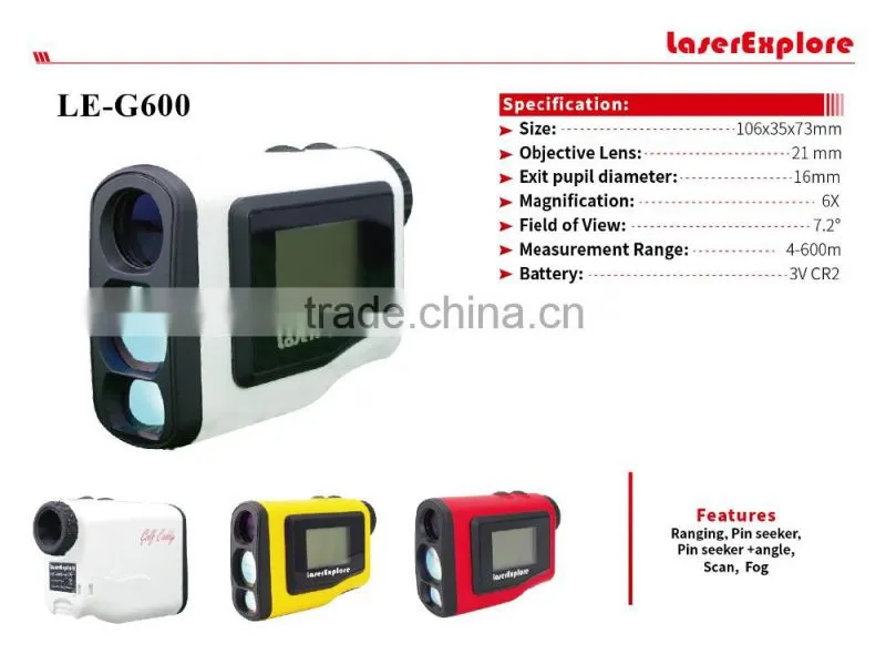 2016 Hotsale Golf Laser Rangefinder,Golf Rangefinder Pin Sensor Golf Laser Range Finder Hunting Manufacturer From China