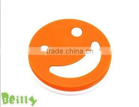 2013 the newest design smiling face multicolour silicon cup mat