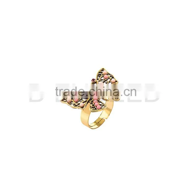 New Fashion butterfly ladies gold finger ring
