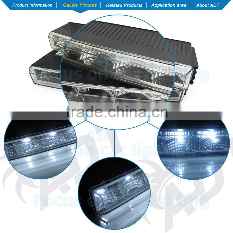 ADT 2 pcs Car Daytime Running Light 10 LED DRL Daylight Kit Super White Head Lamp