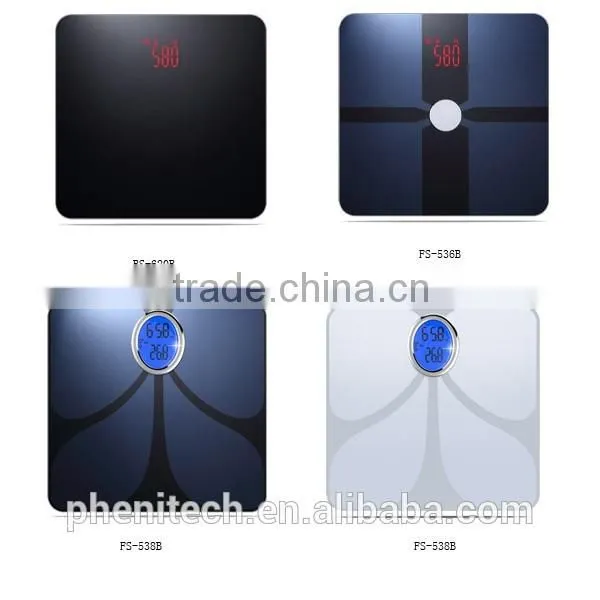 6mm Tempered glass bluetooth bathroom weighing scale