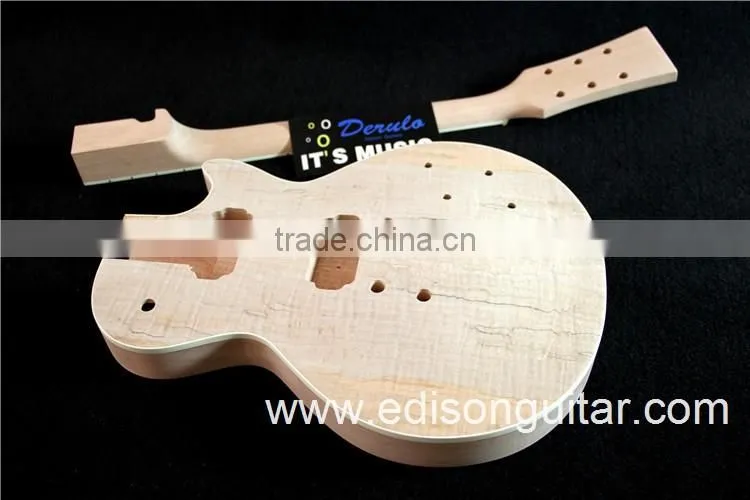 China Guitar Factory Mahogany Body Flamed Maple Top DIY Electric Guitar Kits MX-021
