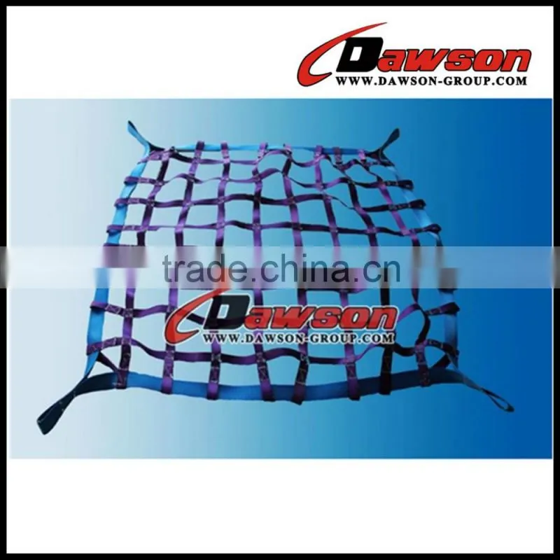High quality polyester cargo lifting nets / shipping cargo net / flat webbing cargo net