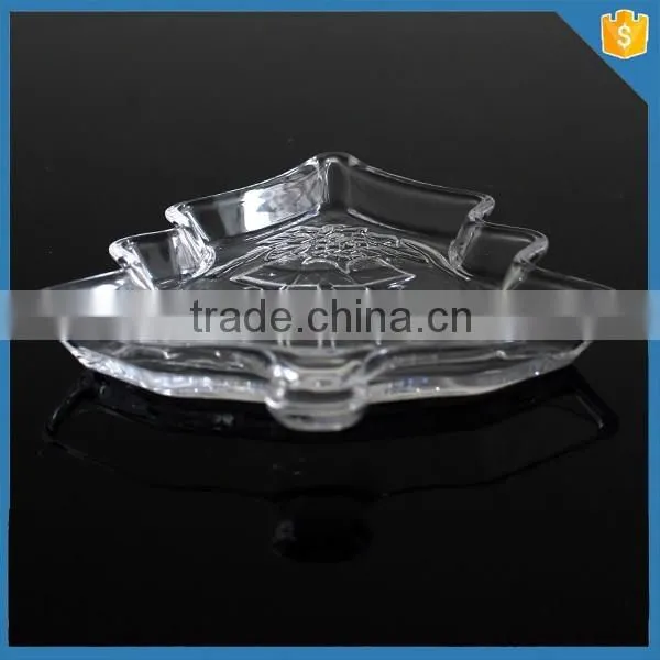 Christmas tree shape crystal glass plates