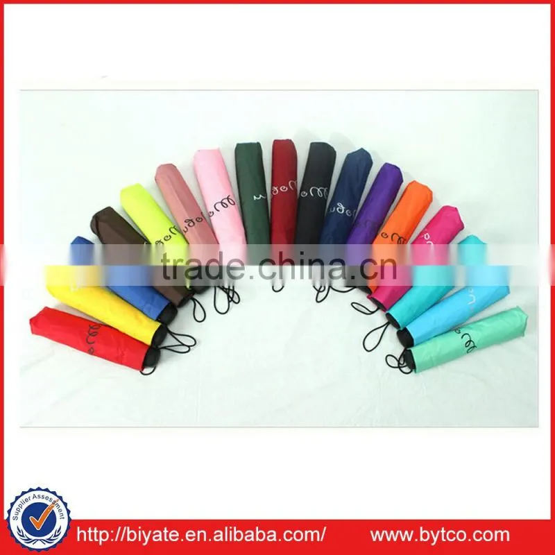 Factory Price Pongee Manual Open 3 Section Umbrella