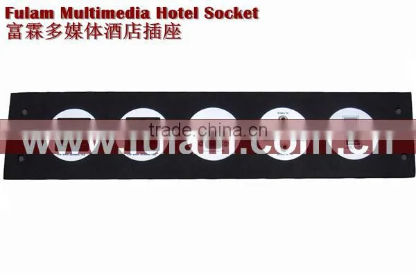 Aluminium type USB+HDMI+AV+VGA+RJ45+RJ11+AC Power Wall socket for Hotel
