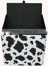 Stronger!! Black PVC Leather folding storage ottoman