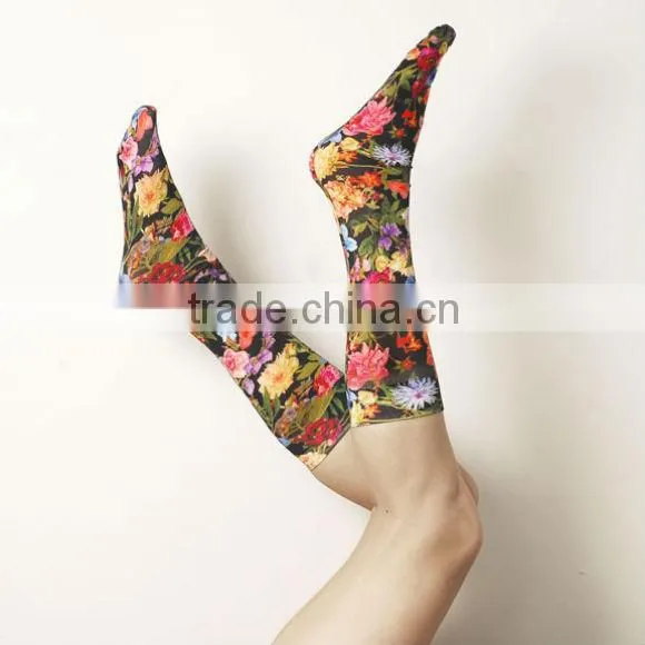 fancy all over girls custom printed lady socks