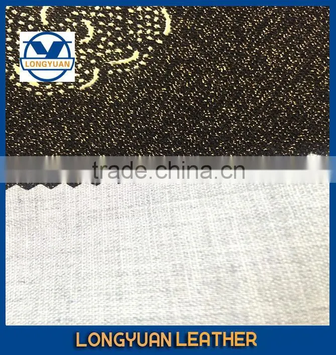 shiny artificial leather woven back glitter pu leather for shoes