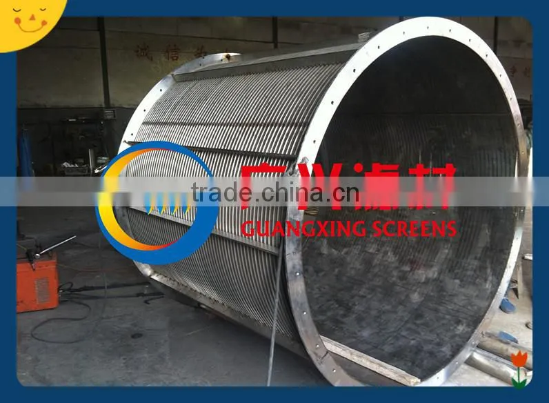 SS304 wedge Wire rotary drum screen for food process