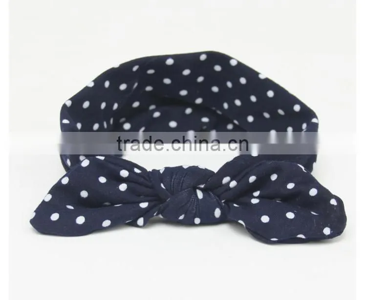 Foreign trade 2016 Tiara children hair rabbit ears with soft dot silk printing baby female baby with milk