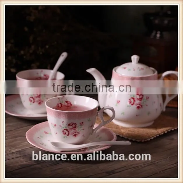 rose coffee tea set Cup/Saucer/Spoon Expresso Tasse Assiette