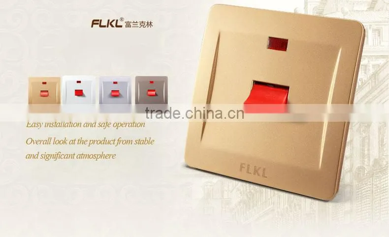 British standard 45 A switch with neon champagne gold color