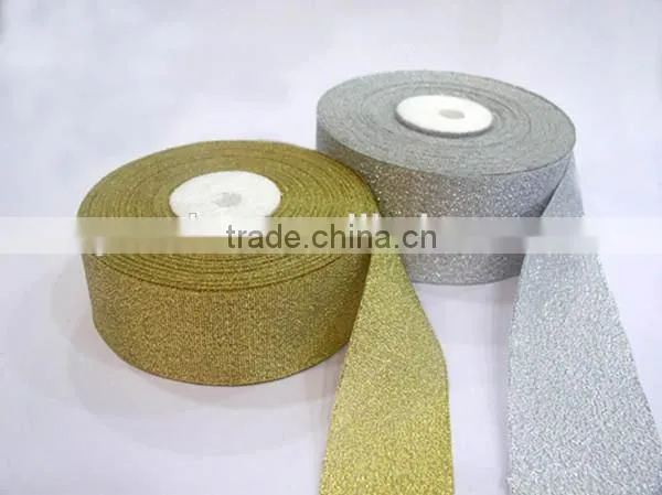 Silver And Gold Color Glitter Metallic Ribbon