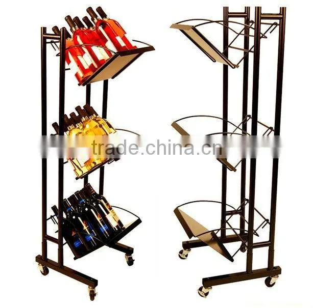 fashionable 4 laers metal wall wine bottle holder HSX-3801