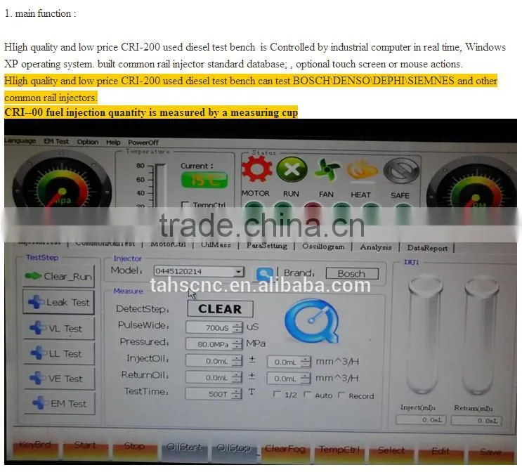 injector pump test benchCRI-200Auto Testing Machine Usage and Electronic Power injector test