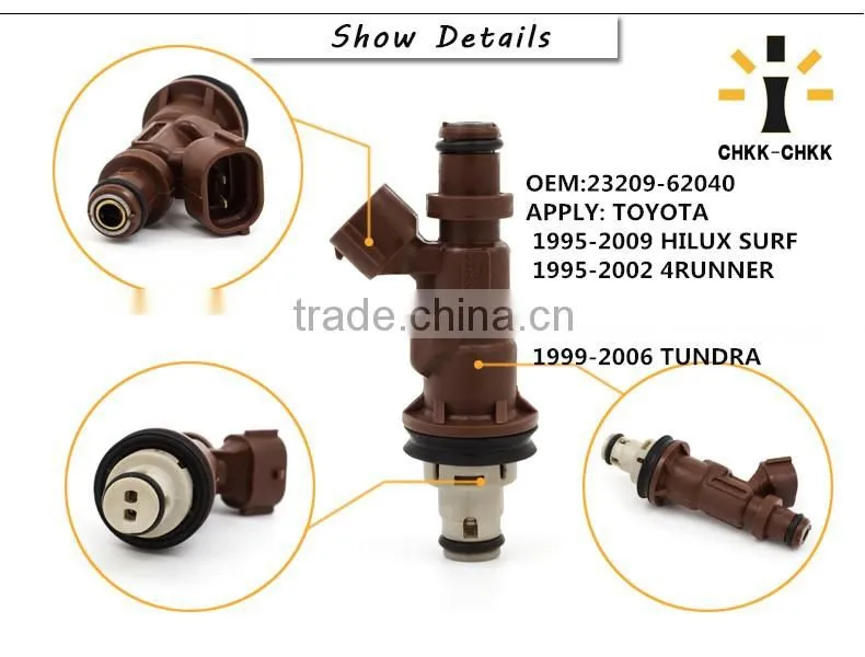Original After market Fuel Injector For Toyota Hilux Toyota Land Cruiser 4Runner OEM 23209-62040
