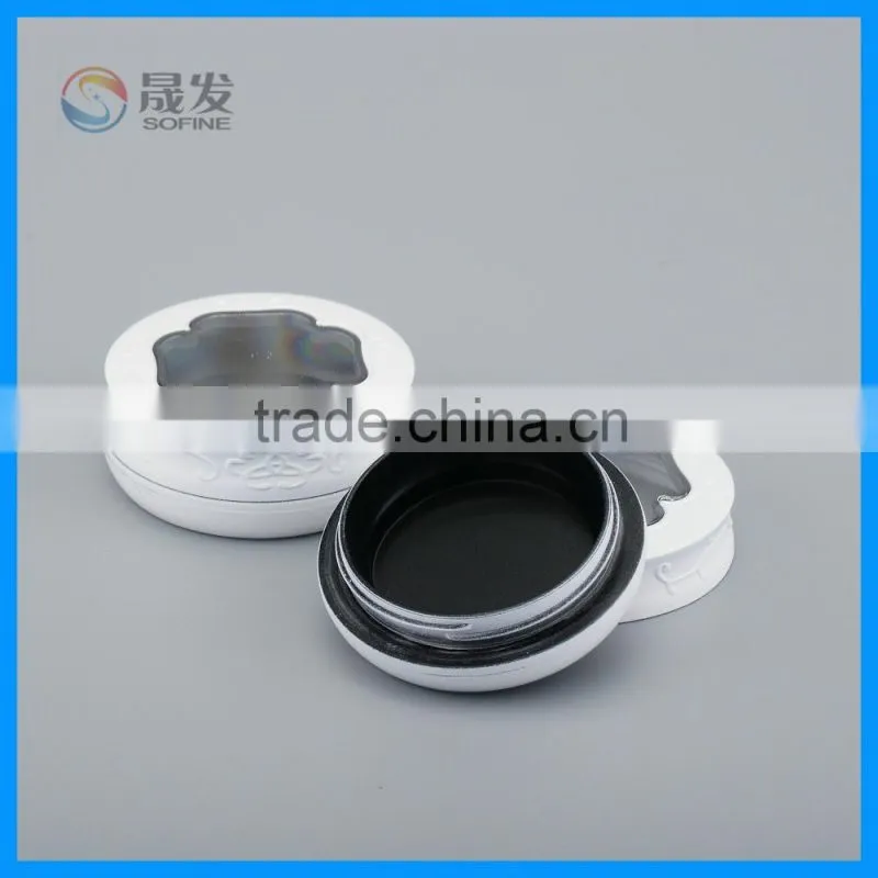 Screw cap compact powder case with window