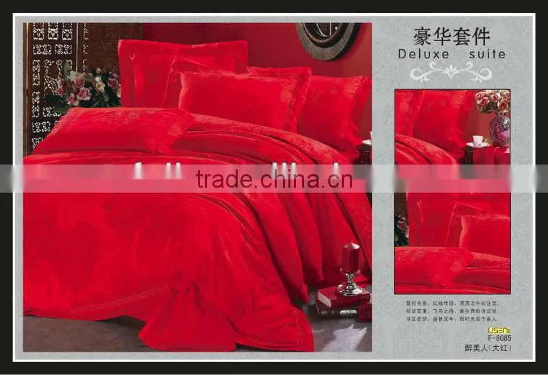 Viscose Cotton Jacquard Fabrics Bright Red