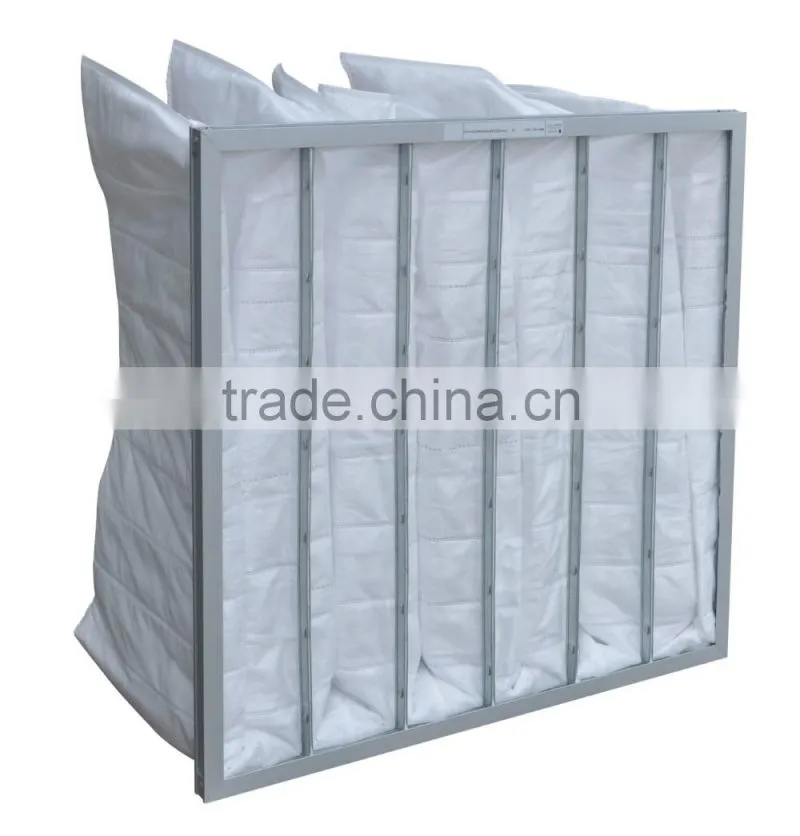 Large dust capacity bag filter for air conditioner HVAC / air filter bag/pocket air filter