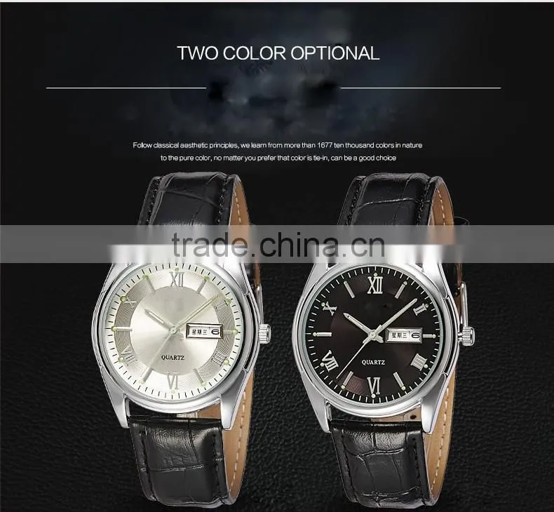 Trendy custom brand logo men quartz wirst vintage leather watch luminous pointer dial