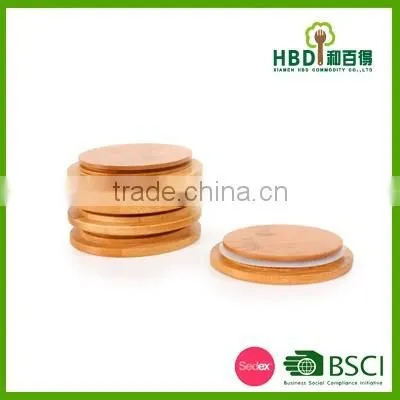 Bamboo glass jar lid wooden lid for canister