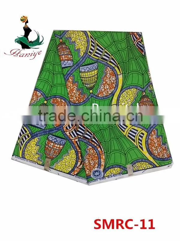 100% cotton real wax fabric SMRC-10 African super wax print fabric wholesale