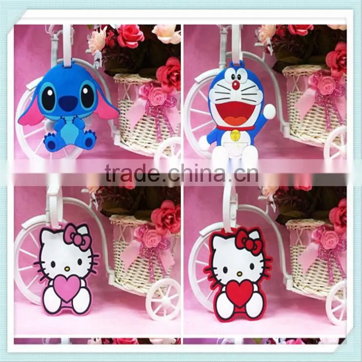 Hogift 2015 new cartoon soft PVC luggage tag/promotion luggage tag/custom luggage tag