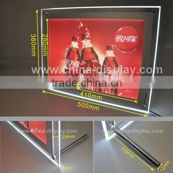 Crystal Acrylic LED Light Box A3 A4 Table Display LED Light Box
