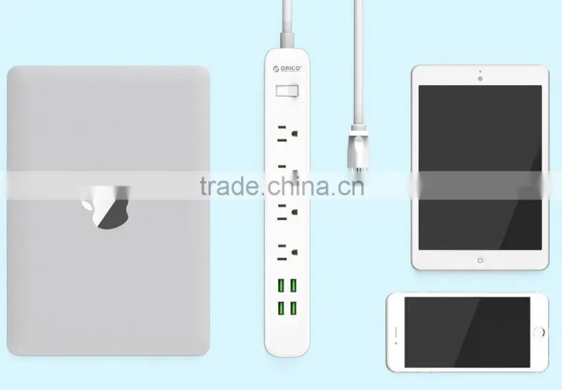 2015 HOT SALE ORICO OEM ODPC-4A4U surge protector with smart USB charger Power strip