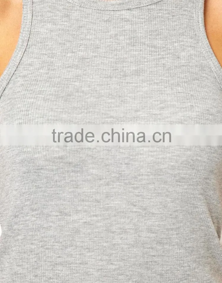china supplier 100% cotton rib jersey women y back gym vest clothing