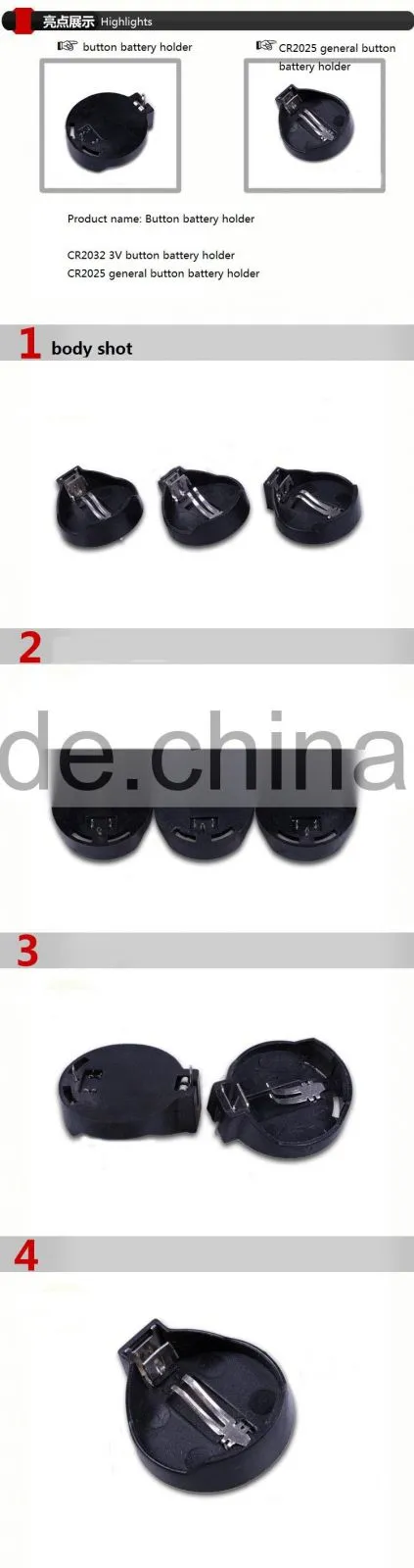 CR2032 3V Button Cell Battery Holder