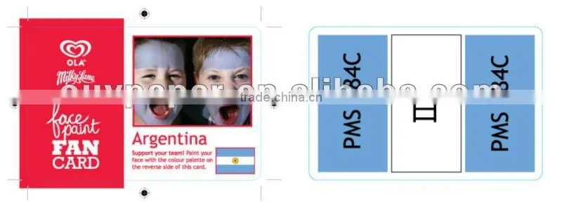 World cup face paint card for football fans painting