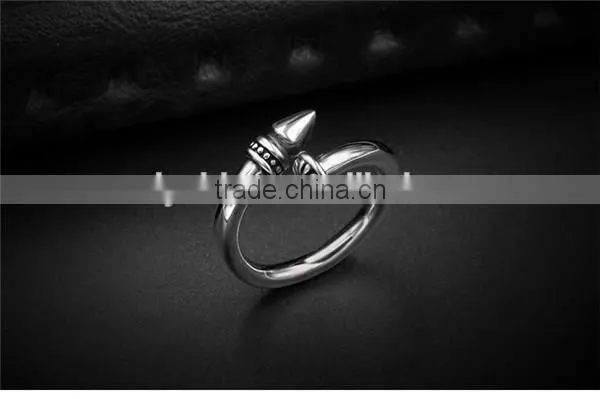 New 2016 silver 316l stainless steel antique nail ring