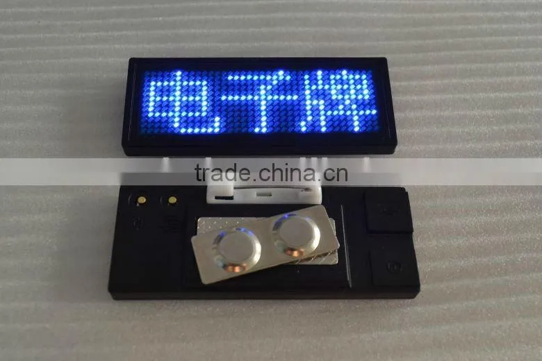 Sinoela led scrolling message name badge, led name badge with cover, rechargeable led name badge