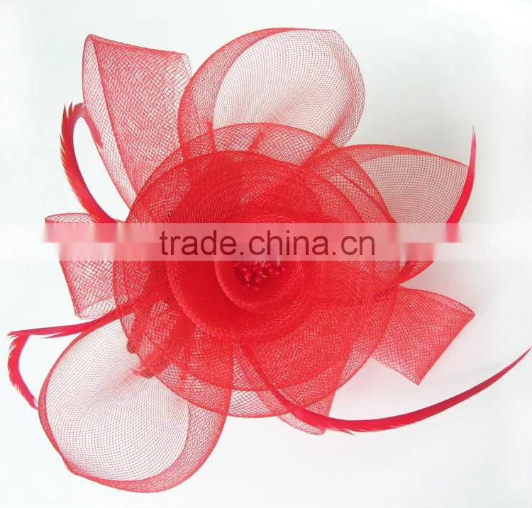 MYLOVE red sinamay fascinators black headband for women MLSM004