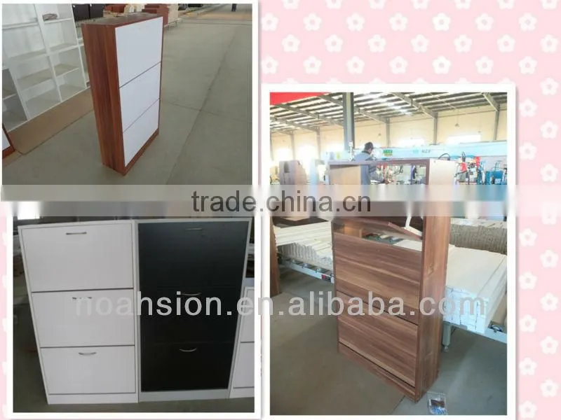 Cheap wooden shoe rack with 3doors
