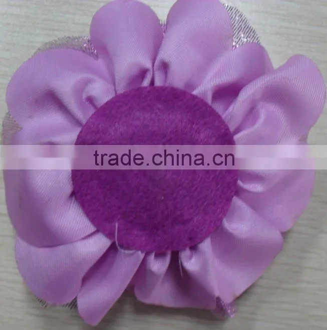 Purple Hand Fabric Flower (satin and organza)