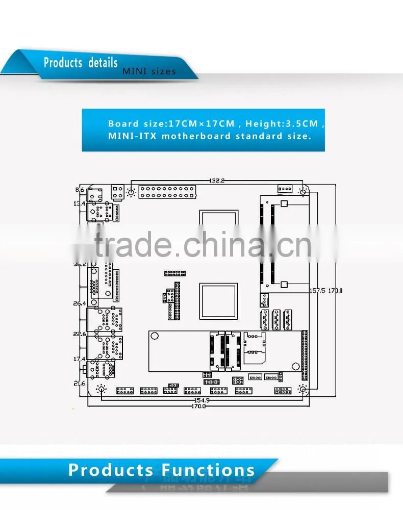 x86 embedded motherboard OEM/ODM motherboard with integrated processor