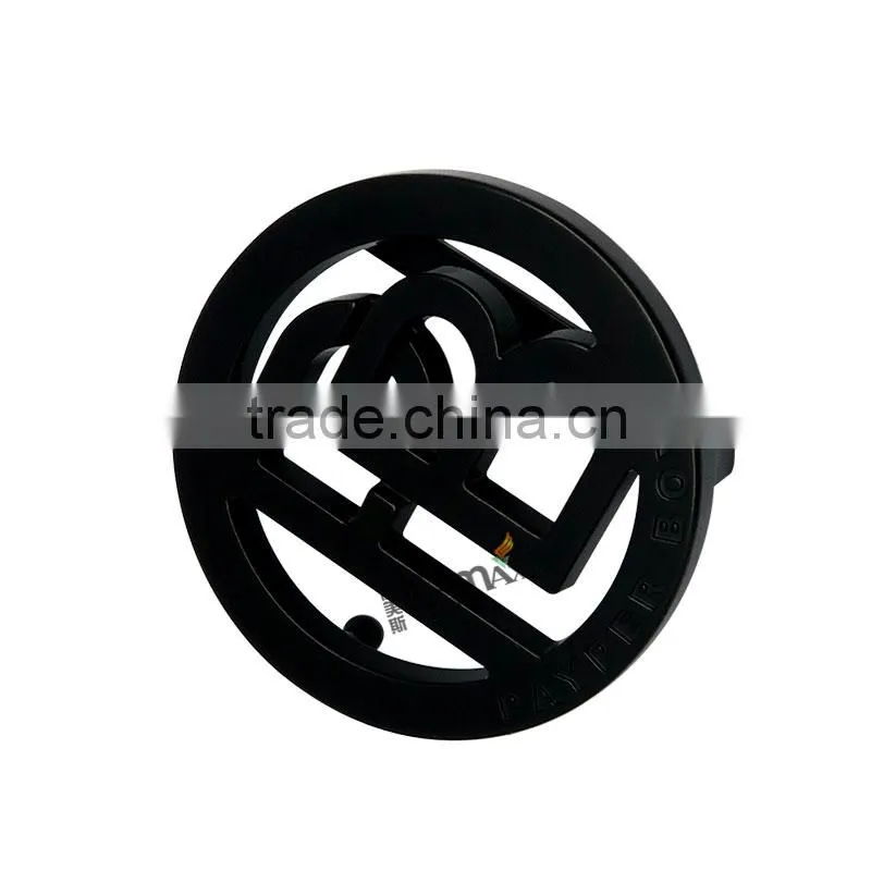 Round Hollow PB Logo Matt Black Metal Belt Buckle